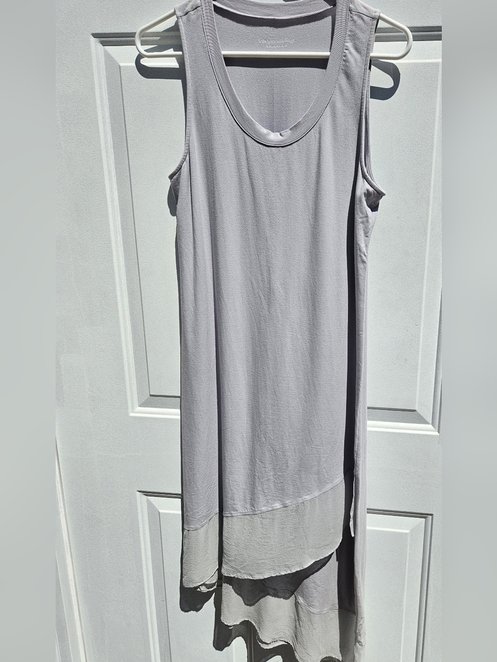 Soft Surroundings Gray Asymmetrical Silk Trim Dress Size S Beach Coastal Cruise